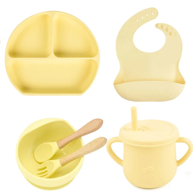 Lightly-shop™ silicone baby feeding set - 6 in 1