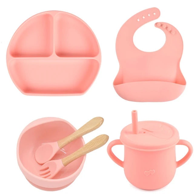 Lightly-shop™ silicone baby feeding set - 6 in 1