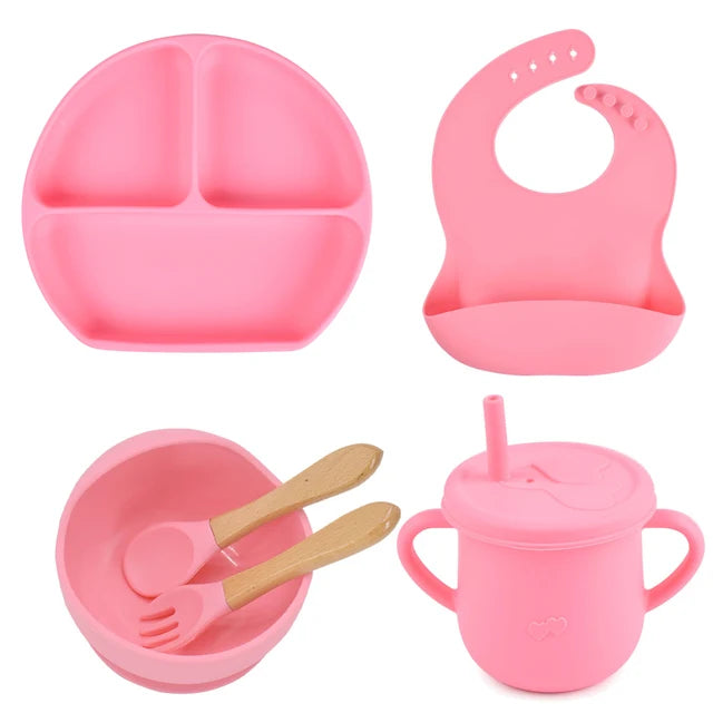 Lightly-shop™ silicone baby feeding set - 6 in 1