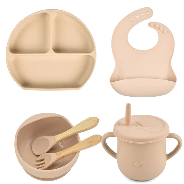 Lightly-shop™ silicone baby feeding set - 6 in 1