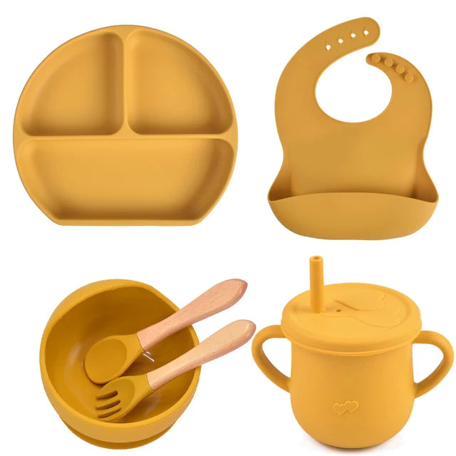 Lightly-shop™ silicone baby feeding set - 6 in 1