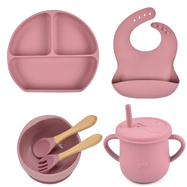 Lightly-shop™ silicone baby feeding set - 6 in 1