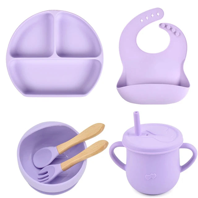 Lightly-shop™ silicone baby feeding set - 6 in 1