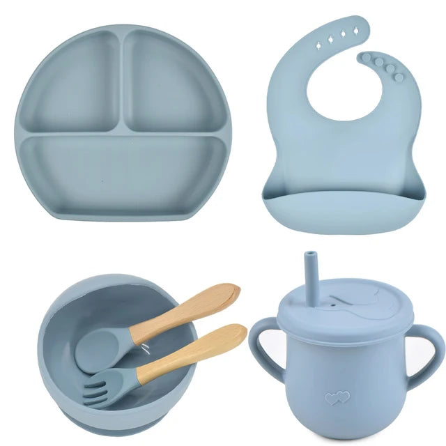 Lightly-shop™ silicone baby feeding set - 6 in 1