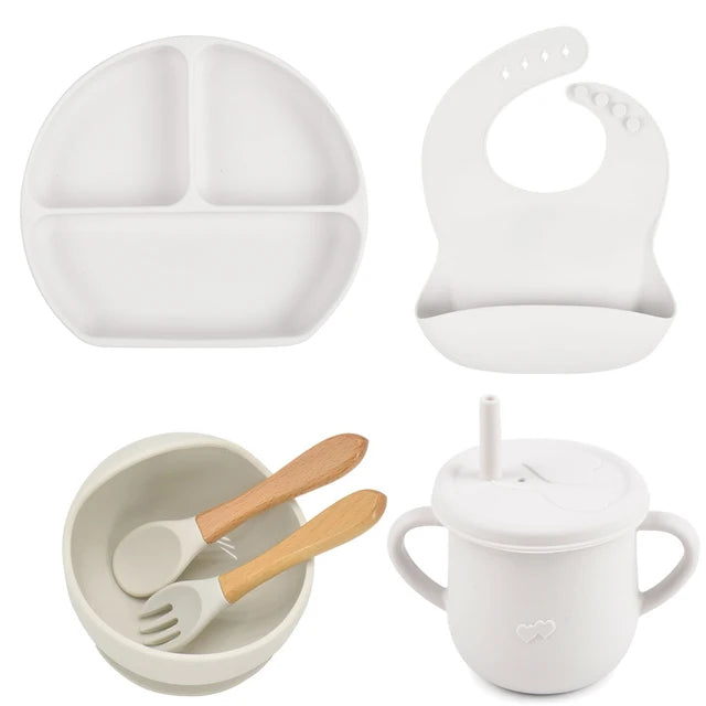 Lightly-shop™ silicone baby feeding set - 6 in 1