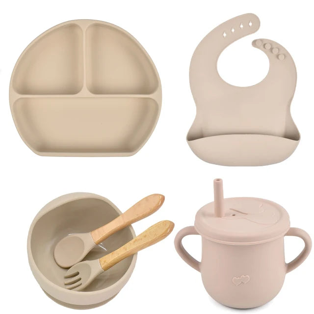 Lightly-shop™ silicone baby feeding set - 6 in 1