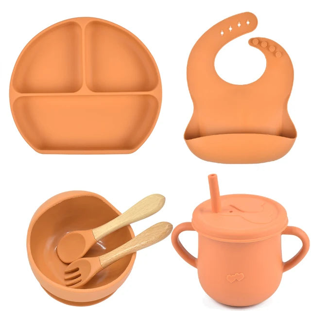 Lightly-shop™ silicone baby feeding set - 6 in 1