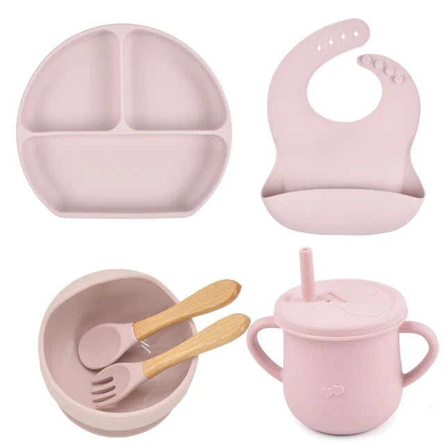 Lightly-shop™ silicone baby feeding set - 6 in 1