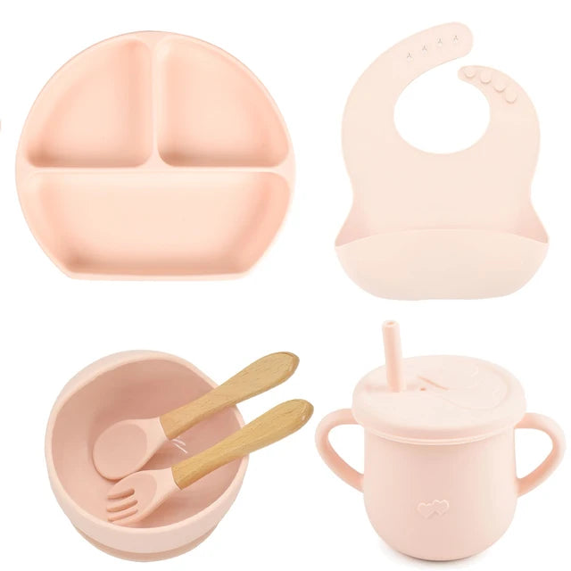 Lightly-shop™ silicone baby feeding set - 6 in 1