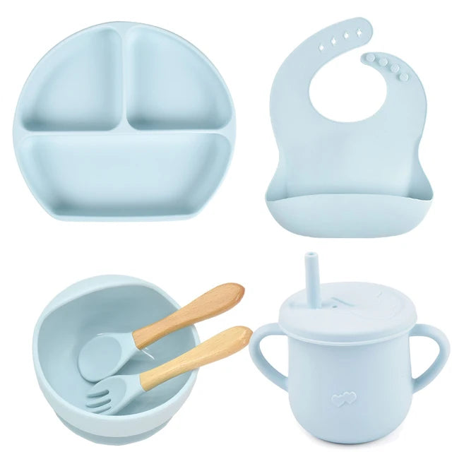 Lightly-shop™ silicone baby feeding set - 6 in 1