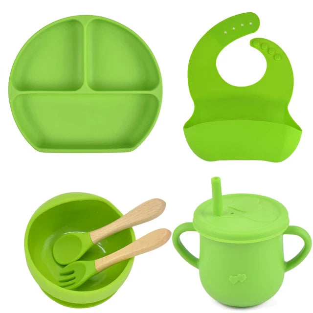 Lightly-shop™ silicone baby feeding set - 6 in 1