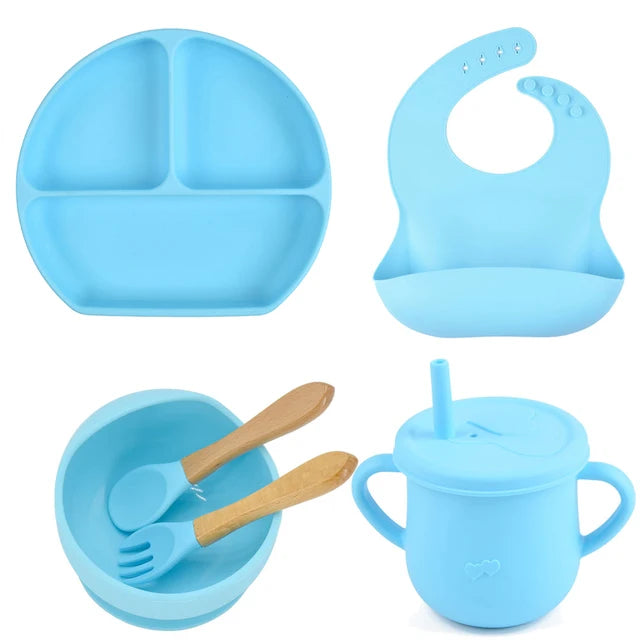 Lightly-shop™ silicone baby feeding set - 6 in 1