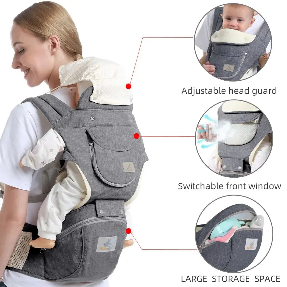 Lightly-shop™ Newborn Ergonomic Baby Carrier Backpack with sun cover