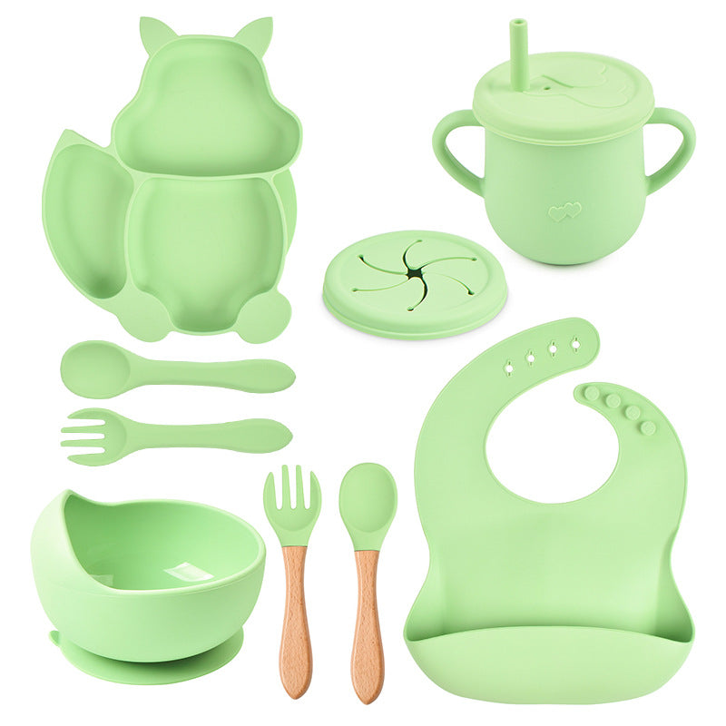 Lightly-shop™ silicone baby feeding set - Squirrel 9 in 1