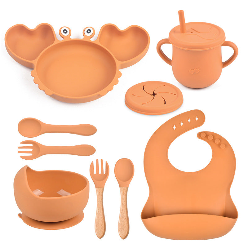 Lightly-shop™ silicone baby feeding set - Сrab 9 in 1