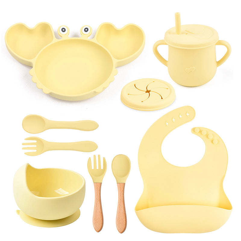 Lightly-shop™ silicone baby feeding set - Сrab 9 in 1