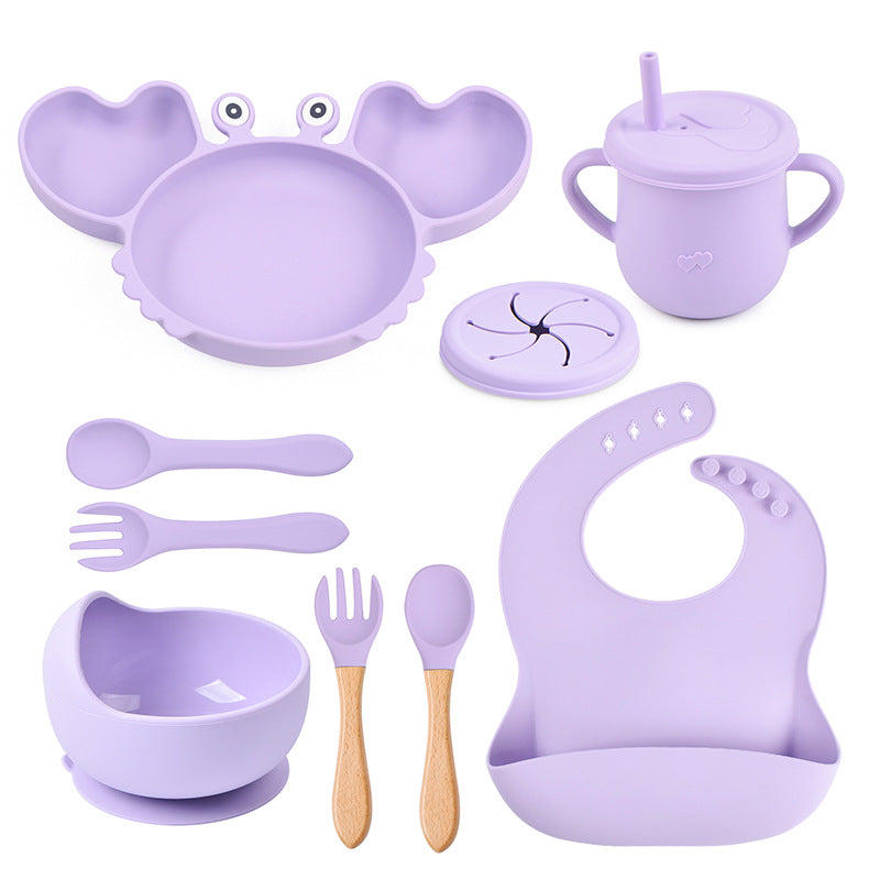 Lightly-shop™ silicone baby feeding set - Сrab 9 in 1